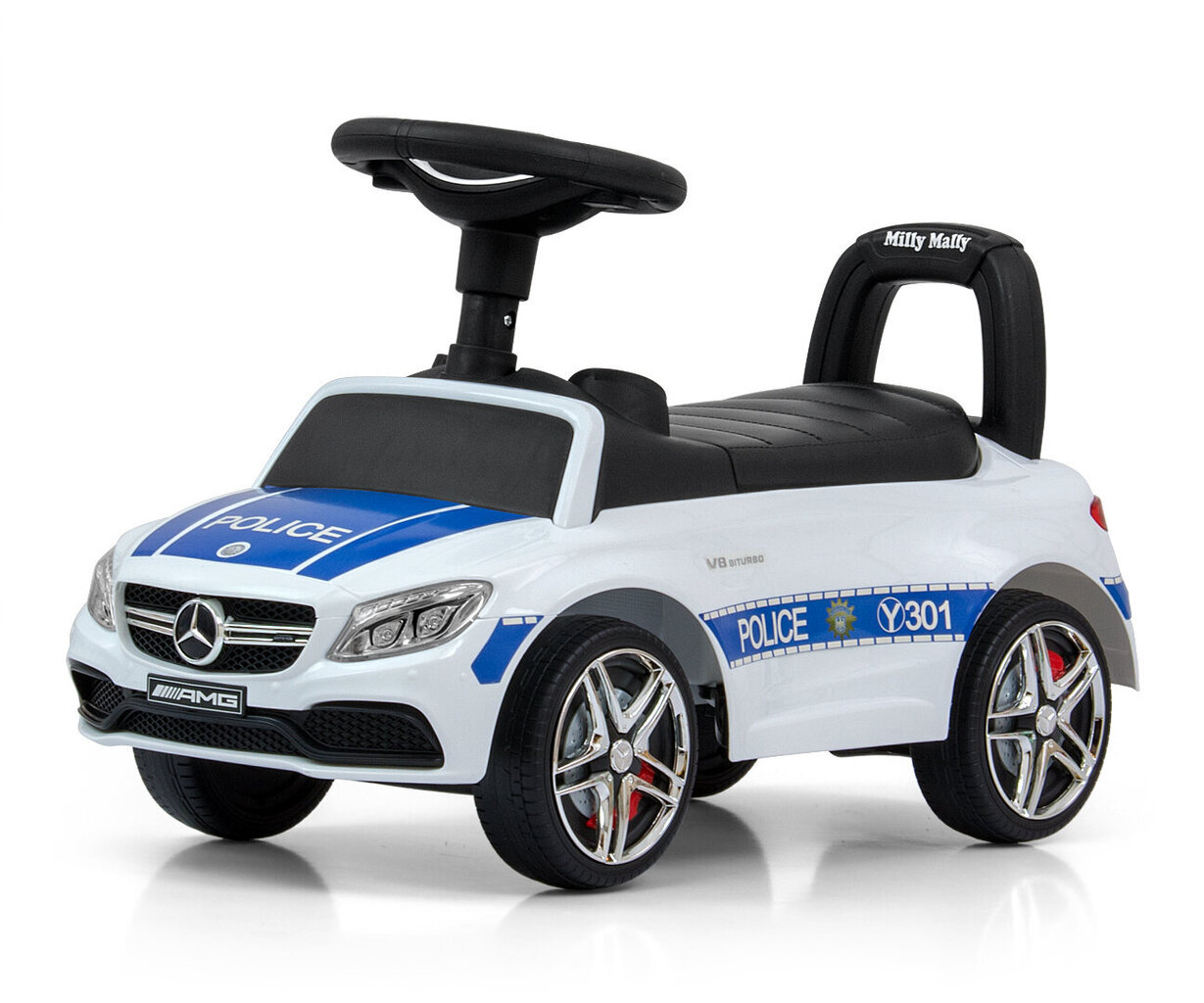Yhden hengen sähköauto lapsille Milly Mally Mercedes-Amg C63 Coupe Police S hinta ja tiedot | Vauvan lelut | hobbyhall.fi
