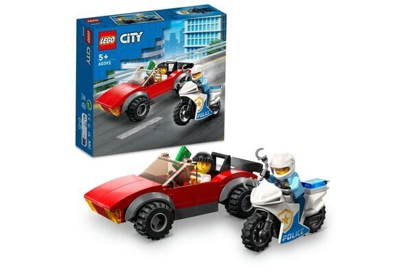 60392 LEGO® City poliisin moottoripyörä- ja autojahti hinta ja tiedot | LEGOT ja rakennuslelut | hobbyhall.fi