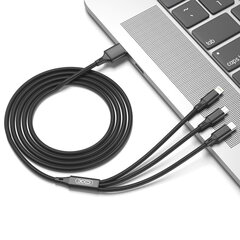 XO NB173 3in1, USB - Lightning + USB-C + microUSB, 1,2 m hinta ja tiedot | Puhelinkaapelit | hobbyhall.fi
