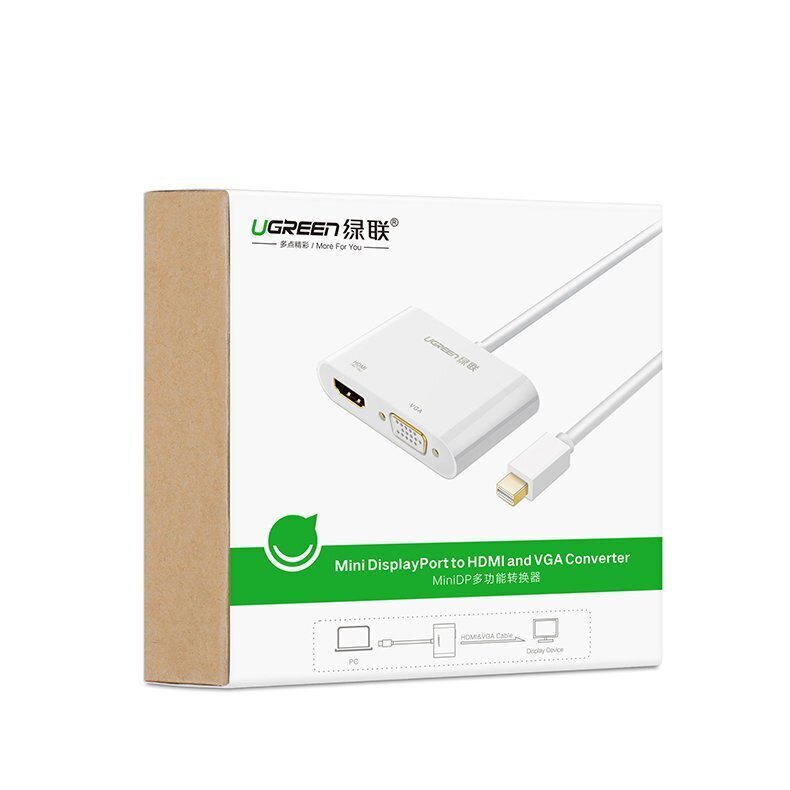 HDMI-kaapeli Ugreen / VGA mini DisplayPort-sovitin 4K@30 Hz Full HD 1080p, musta ( MD108 10439 ) hinta ja tiedot | Adapterit | hobbyhall.fi