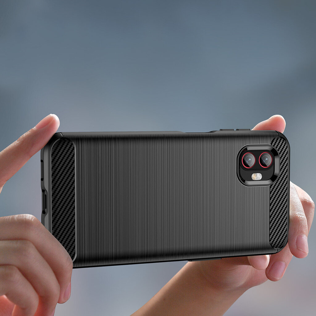 Carbon Samsung Galaxy XCover 6 Pro joustava silikoni, hiilimusta hinta ja tiedot | Puhelimen kuoret ja kotelot | hobbyhall.fi