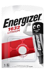 Energizer CR1632 paristot hinta ja tiedot | Paristot | hobbyhall.fi