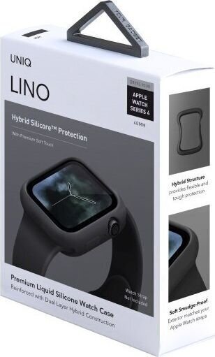 Uniq Lino, Apple Watch Series 4/5 40mm musta (UNIQ71BLK) hinta ja tiedot | Älykellojen ja aktiivisuusrannekkeiden lisätarvikkeet | hobbyhall.fi