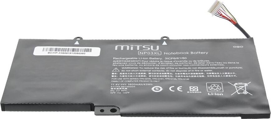 Mitsu BC/HP-X360 hinta ja tiedot | Kannettavien tietokoneiden akut | hobbyhall.fi