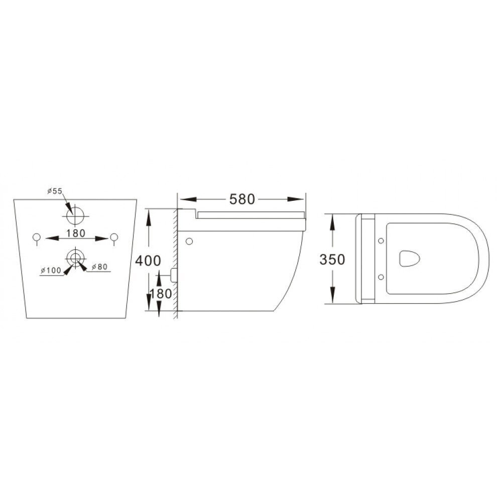 WC 50 seinäasennus hinta ja tiedot | WC-istuimet | hobbyhall.fi