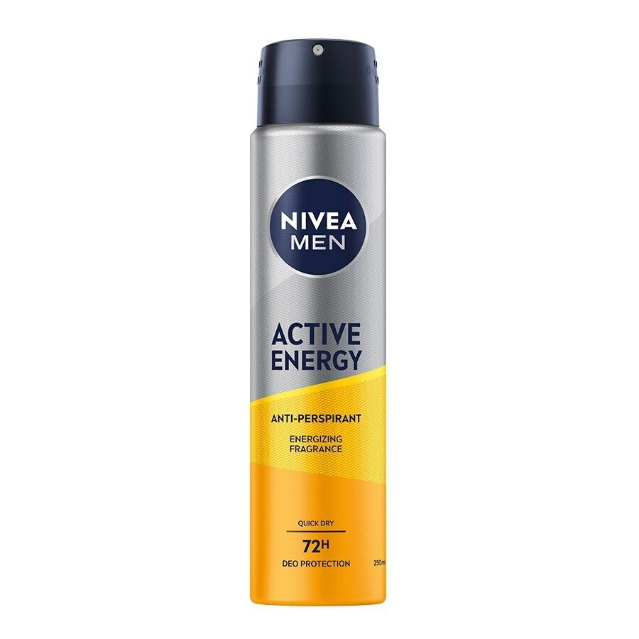 Suihke antiperspirantti Nivea Men Active Energy, 250ml hinta ja tiedot | Deodorantit | hobbyhall.fi