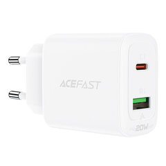 Acefast seinälaturi USB Type C / USB 20W, PPS, PD, QC 3.0, AFC, FCP valkoinen (A25 valkoinen) hinta ja tiedot | Puhelimen laturit | hobbyhall.fi