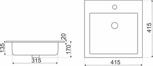 Kerra KR 41 upotettava keraaminen pesuallas hinta ja tiedot | Pesualtaat | hobbyhall.fi