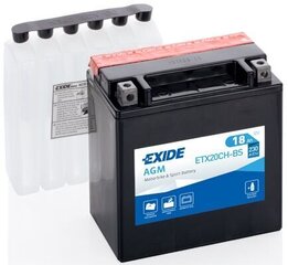 Exide moto akku 12V 18Ah YTX20CH-BS AGM 150x87x161+- hinta ja tiedot | Moottoripyörien akut | hobbyhall.fi