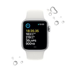 Apple Watch SE2nd Gen GPS 40mm Silver alumiinikuori ,White urheiluranneke - MNJV3 hinta ja tiedot | Älykellot | hobbyhall.fi