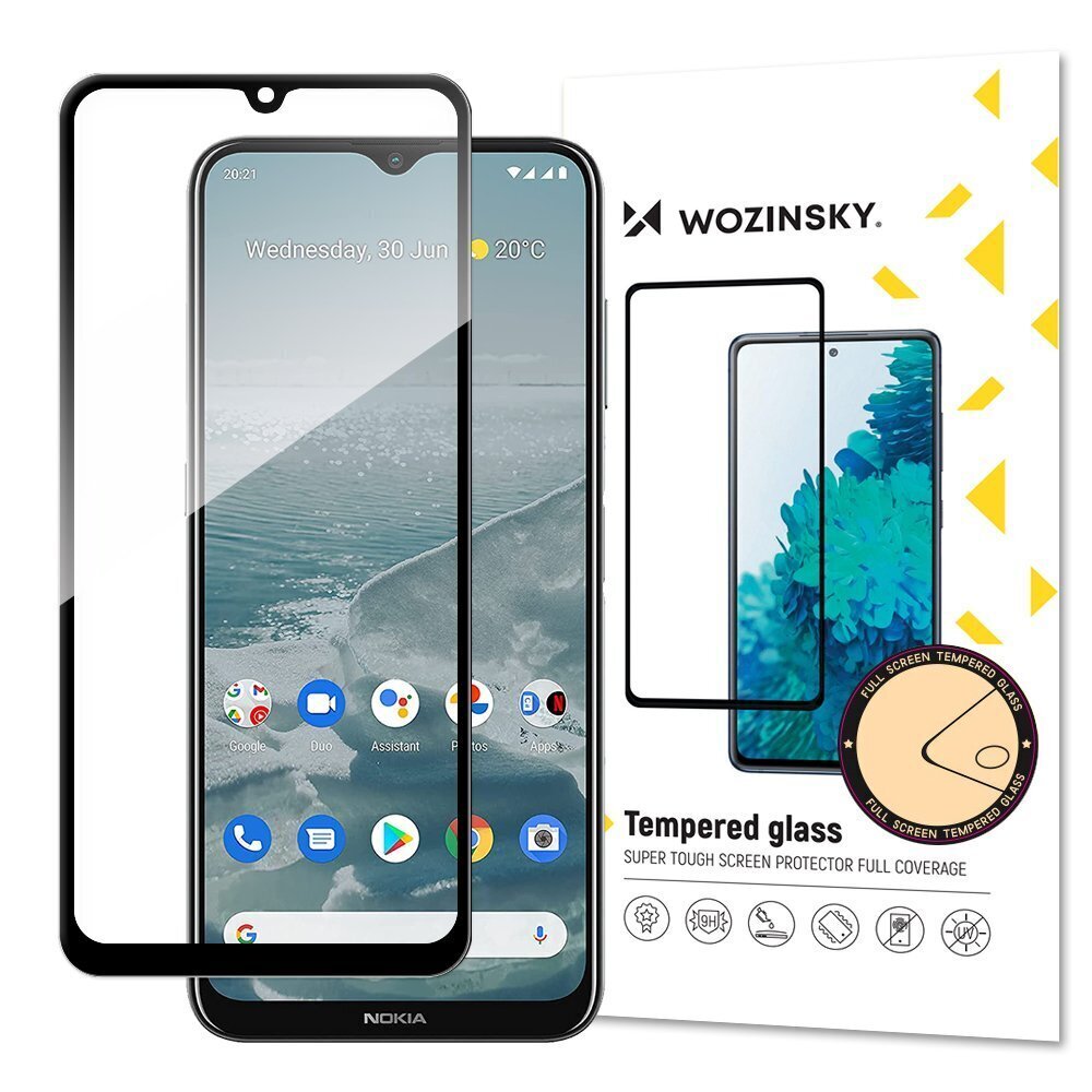 Wozinsky super durable Full Glue tempered glass full screen with frame Case Friendly Nokia G20 black hinta ja tiedot | Näytönsuojakalvot ja -lasit | hobbyhall.fi