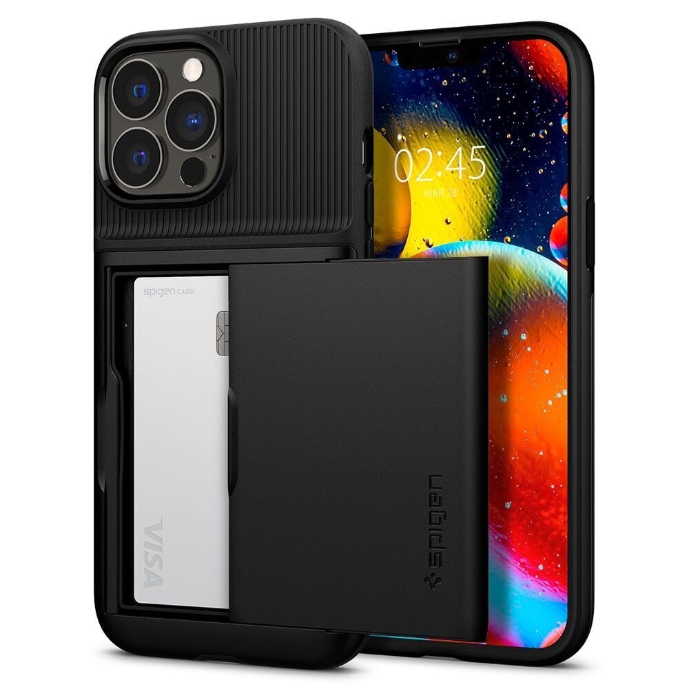 Spigen Slim Armor CS Case Cover for iPhone 13 Pro Armor Cover Card Wallet Black hinta ja tiedot | Puhelimen kuoret ja kotelot | hobbyhall.fi