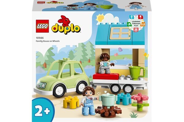 10986 LEGO® DUPLO Perheen talo pyörillä hinta ja tiedot | LEGOT ja rakennuslelut | hobbyhall.fi