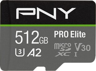 MicroSDXC PNY P-SDUX512U3100PRO-GE 512GB hinta ja tiedot | Kameran muistikortit | hobbyhall.fi