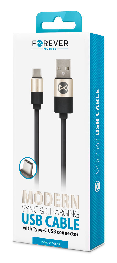 Forever USB - USB-C, 1 m hinta ja tiedot | Puhelinkaapelit | hobbyhall.fi