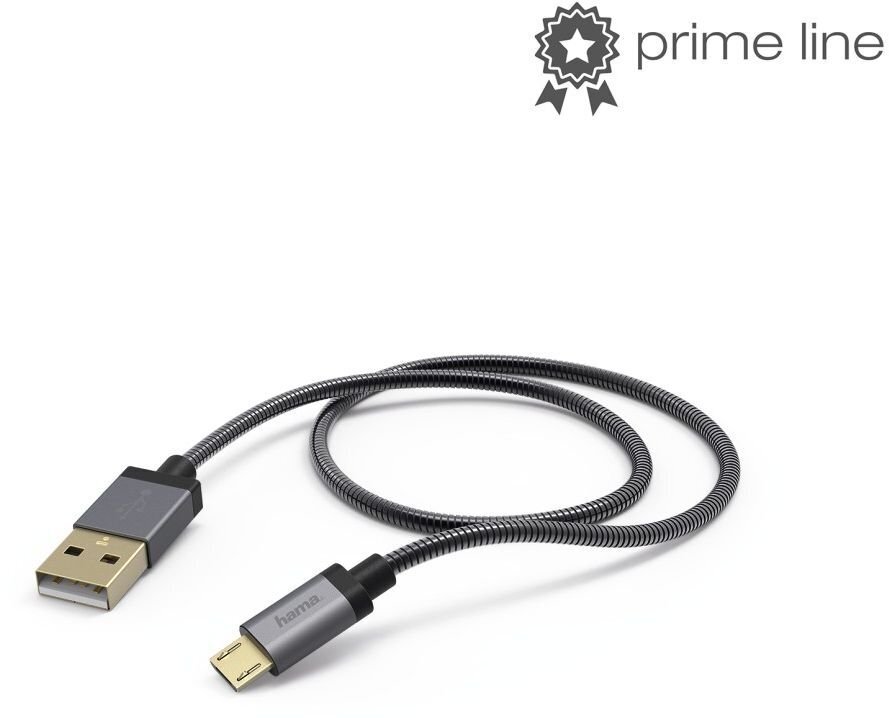 Hama 001736250000, microUSB-USB A, 1,5 m hinta ja tiedot | Puhelinkaapelit | hobbyhall.fi