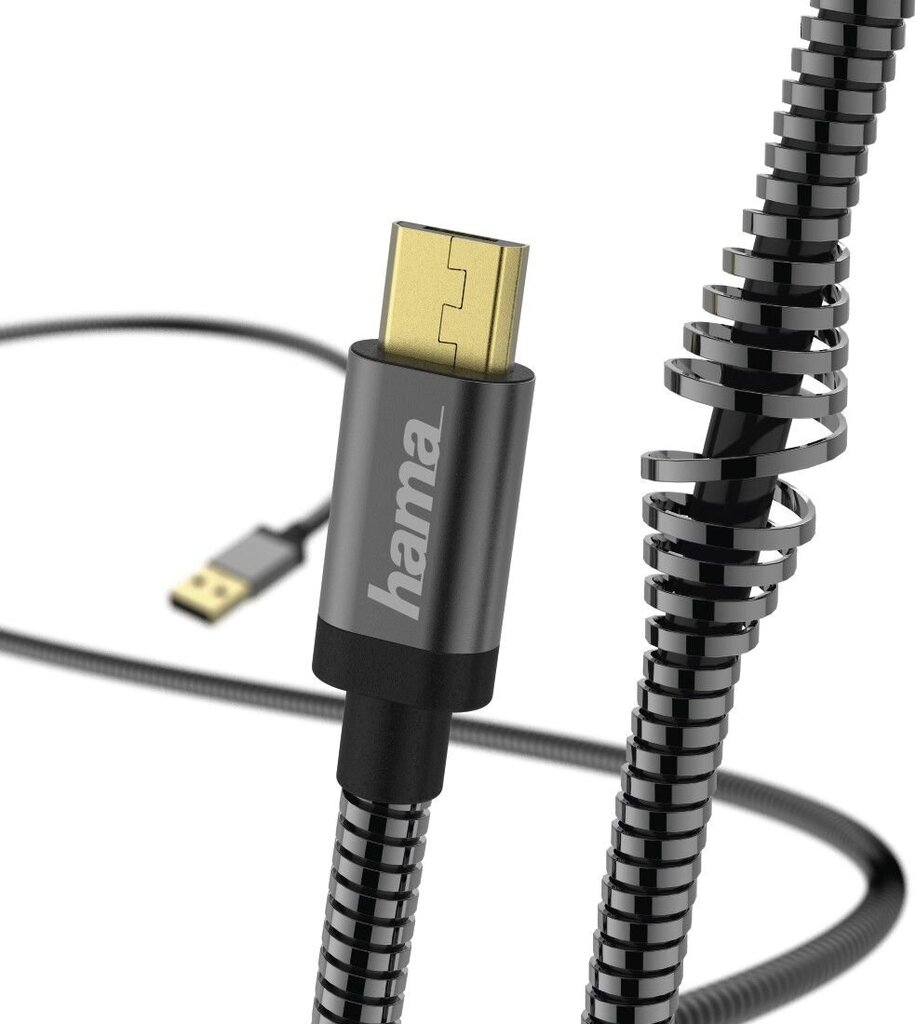 Hama 001736250000, microUSB-USB A, 1,5 m hinta ja tiedot | Puhelinkaapelit | hobbyhall.fi