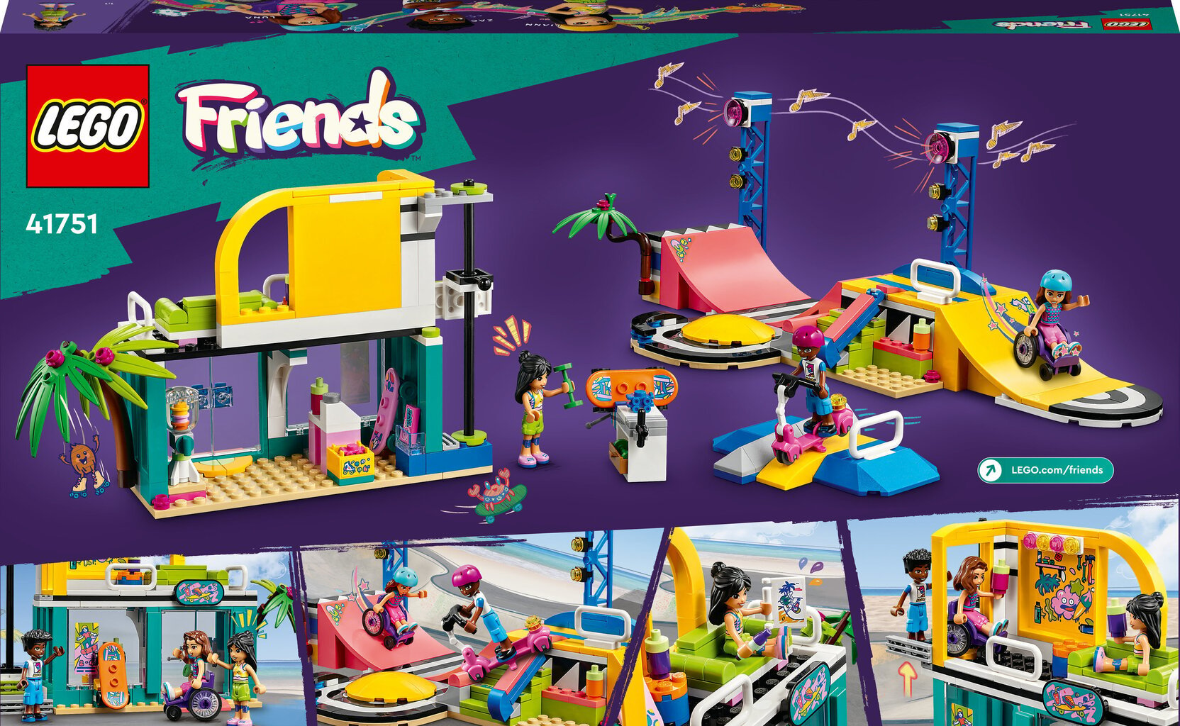 41751 LEGO® Friends Skeittipuisto hinta ja tiedot | LEGOT ja rakennuslelut | hobbyhall.fi