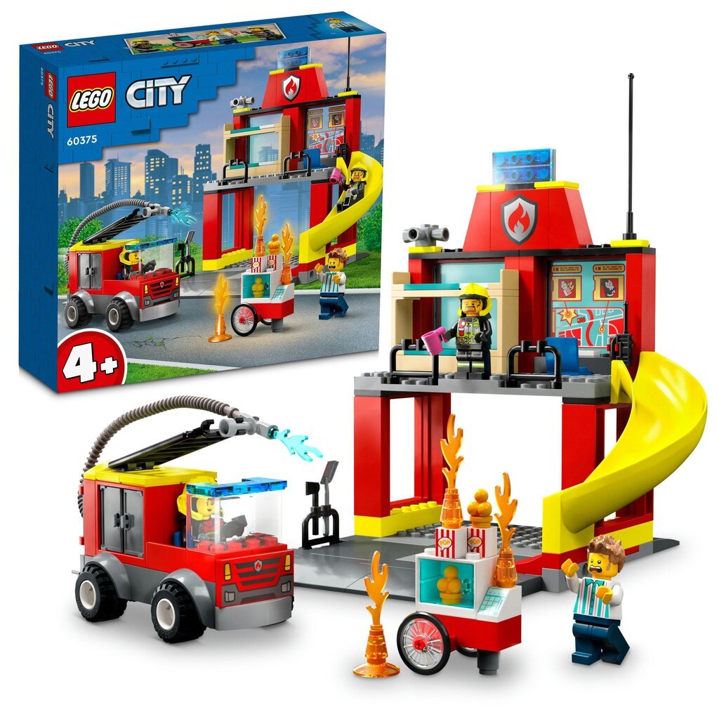 60375 LEGO® City Paloasema ja paloauto hinta ja tiedot | LEGOT ja rakennuslelut | hobbyhall.fi