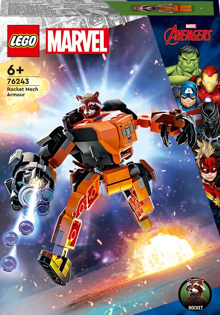 76243 LEGO® Marvel Raketti Mekaaninen Panssari hinta ja tiedot | LEGOT ja rakennuslelut | hobbyhall.fi