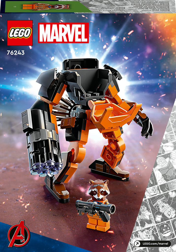 76243 LEGO® Marvel Raketti Mekaaninen Panssari hinta ja tiedot | LEGOT ja rakennuslelut | hobbyhall.fi