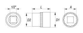 30,0 mm, 12, CrV YATO 12-puolinen hylsy hinta ja tiedot | Käsityökalut | hobbyhall.fi