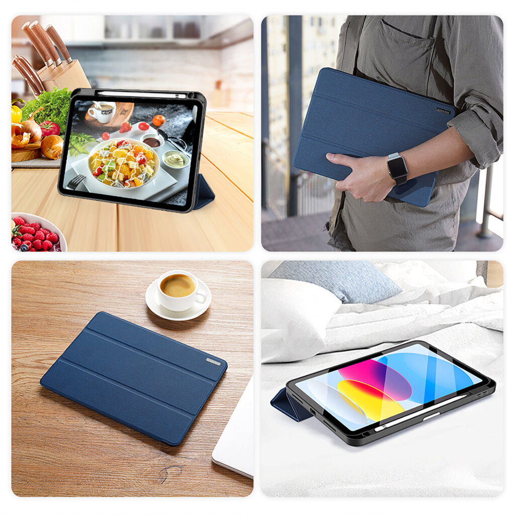 Dux Ducis Domo, iPad 10.9" 2022 (10 gen.), Sininen hinta ja tiedot | Tablettien kotelot ja muut tarvikkeet | hobbyhall.fi