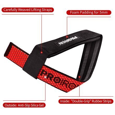 Prolron Weight Lifting Strap nostohihnat hinta ja tiedot | Käsipainot, kahvakuulat ja voimaharjoittelu | hobbyhall.fi