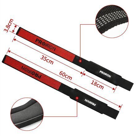 Prolron Weight Lifting Strap nostohihnat hinta ja tiedot | Käsipainot, kahvakuulat ja voimaharjoittelu | hobbyhall.fi