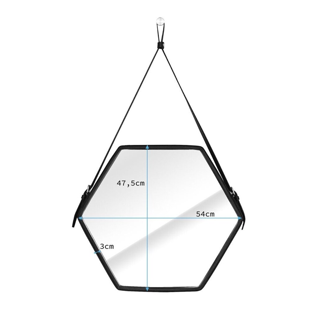 Homede Eib -peili, 54 cm, musta hinta ja tiedot | Peilit | hobbyhall.fi