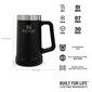 Adventure The Big Grip Beer Stein -olutmuki, 0,7 l, mattamusta hinta ja tiedot | Termoskannut ja termosmukit | hobbyhall.fi