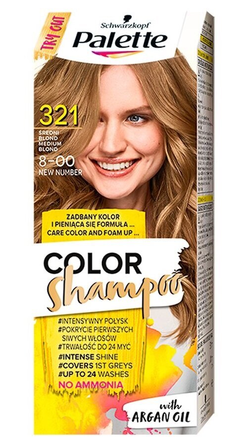 Schwarzkopf Palette Color -sävyttävä shampoo, 321 Medium Blond hinta ja tiedot | Hiusvärit | hobbyhall.fi