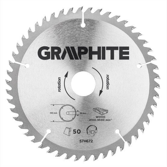 Leikkuuterä 190x30mm 50 hammasta hinta ja tiedot | Puutarhatyökalujen tarvikkeet | hobbyhall.fi