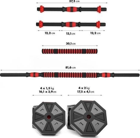 Paino ja kahvasarja HMS SGC15, 15 kg hinta ja tiedot | Käsipainot, kahvakuulat ja voimaharjoittelu | hobbyhall.fi