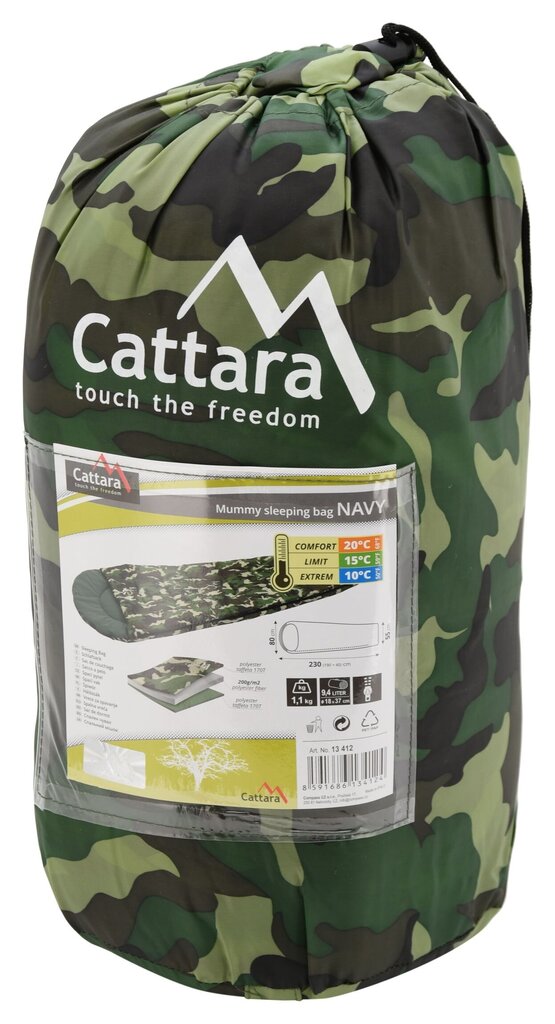 Makuupussi Cattara Navy +10 °C hinta ja tiedot | Makuupussit | hobbyhall.fi