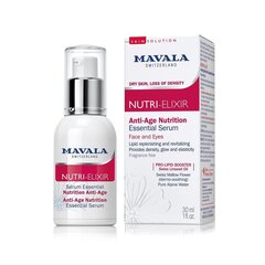 Kasvoseerumi Mavala Nutri Elixir Anti Age Nutrition Essential Serum, 30ml hinta ja tiedot | Kasvoöljyt ja seerumit | hobbyhall.fi