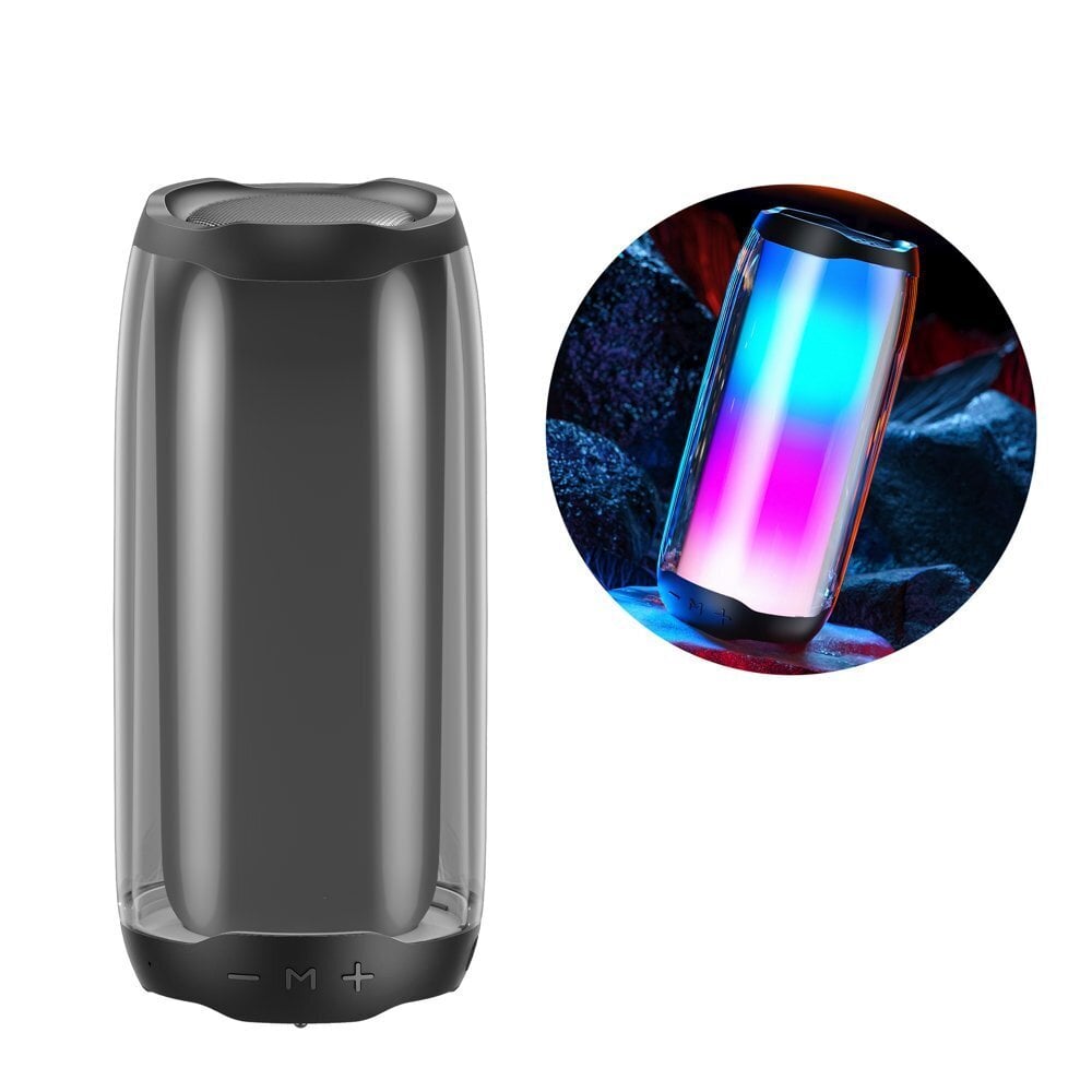 WK Design kannettava langaton Bluetooth 5.0 kaiutin RGB 2000mAh D31, musta hinta ja tiedot | Kaiuttimet | hobbyhall.fi