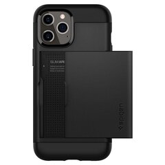 iPhone 12/12 Pro:n suojakotelo, Spigen Slim Armor CS -kortinkotelo, musta hinta ja tiedot | Puhelimen kuoret ja kotelot | hobbyhall.fi