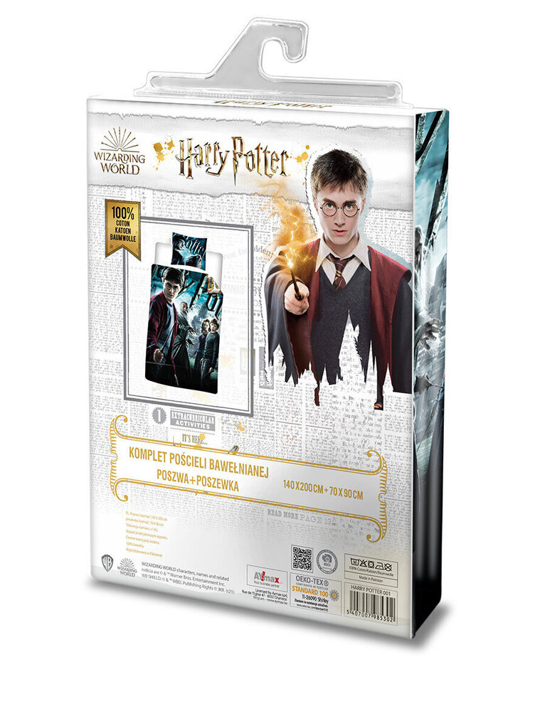 Lasten vuodevaatesetti Harry Potter, 140x200cm, 2-osainen hinta ja tiedot | Pussilakanat | hobbyhall.fi