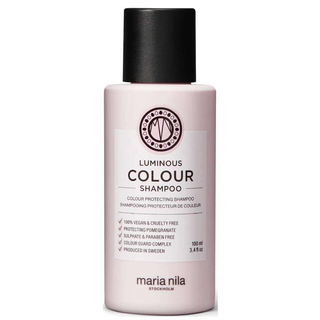 Shampoo värjätyille hiuksille Maria Nila Luminous Colour Shampoo, 100ml hinta ja tiedot | Shampoot | hobbyhall.fi