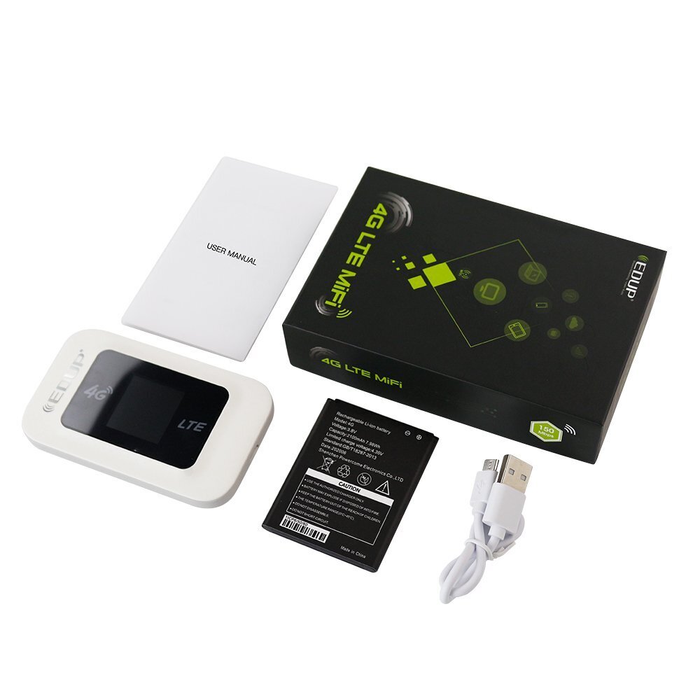 EDUP D523 4G LTE kannettava modeemi Wi-Fi Hotspot 2100 mAh hinta ja tiedot | Langattomat tukiasemat | hobbyhall.fi