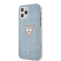 Puhelinkotelo Guess iPhone 12 Pro Max PC/TPU Denim Triangle Cover Vaaleansininen hinta ja tiedot | Puhelimen kuoret ja kotelot | hobbyhall.fi