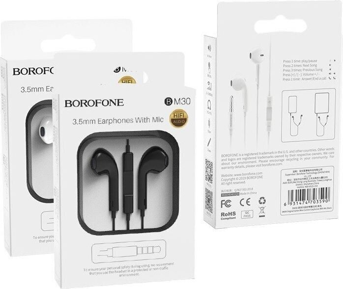 Borofone BM30 Original Series Black hinta ja tiedot | Kuulokkeet | hobbyhall.fi