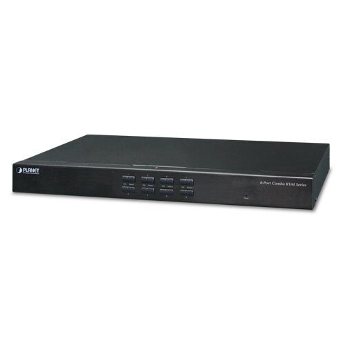 PLANET KVM-210-08 KVM switch Rack mounting Black hinta ja tiedot | Verkkokytkimet | hobbyhall.fi