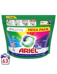 Ariel All-in-1 PODS Colour -väripesukapselit, 63 pesukertaa hinta ja tiedot | Pyykinpesuaineet | hobbyhall.fi
