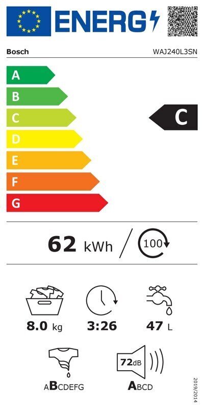 Bosch WAJ240L3SN hinta ja tiedot | Pyykinpesukoneet | hobbyhall.fi