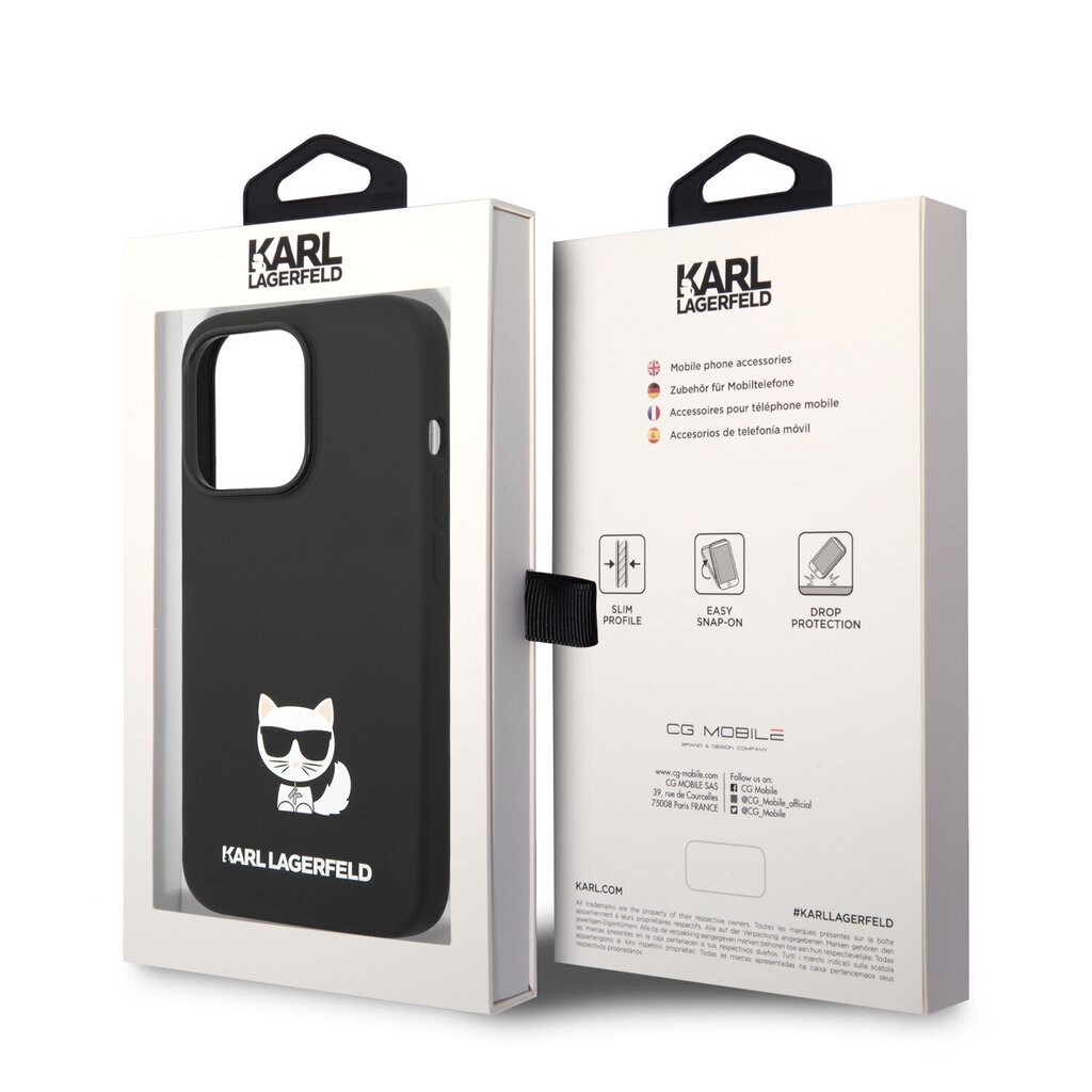 Karl Lagerfeld Liquid Silicone Choupette Case for iPhone 14 Pro Max Black hinta ja tiedot | Puhelimen kuoret ja kotelot | hobbyhall.fi
