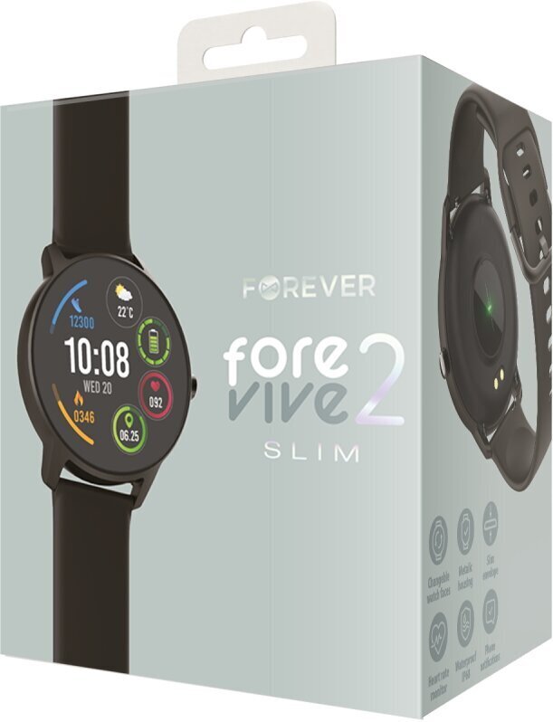 Forever-älykello ForeVive 2 Slim SB-325 musta hinta ja tiedot | Älykellot | hobbyhall.fi