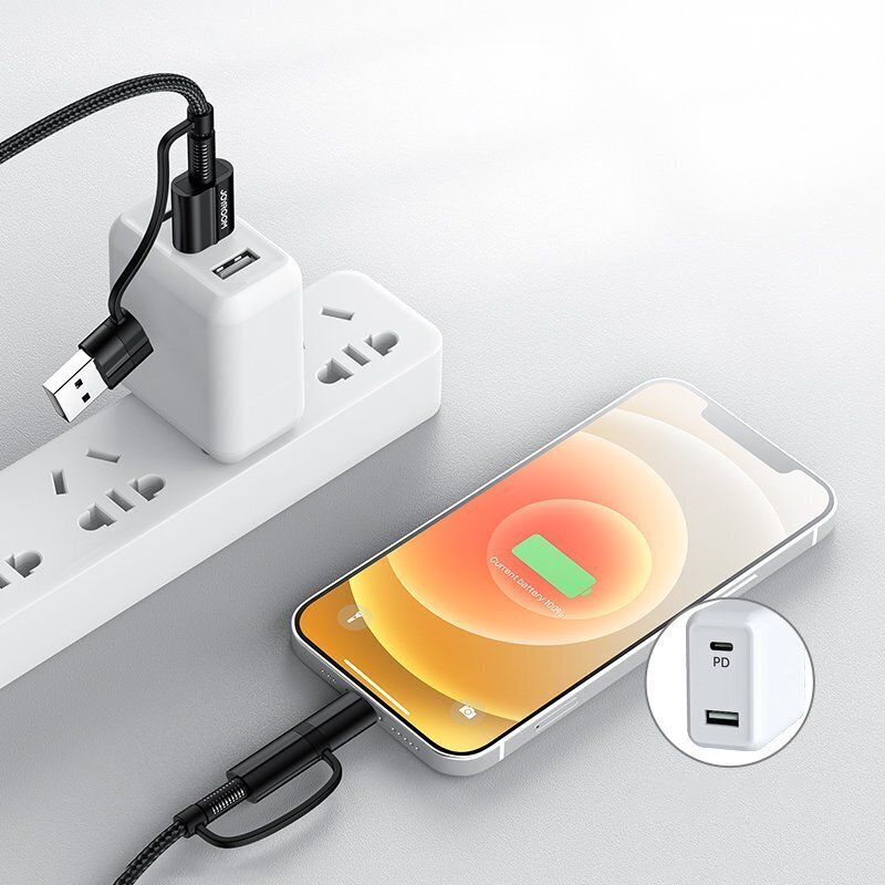 Monitoimilaite Latauskaapeli Joyroom 4in1, USB-C/USB-C/Lithtning, 1,8 m hinta ja tiedot | Puhelinkaapelit | hobbyhall.fi