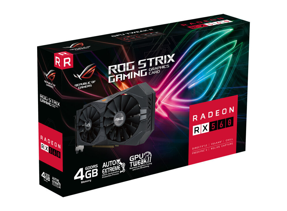 Asus ROG Strix Radeon RX 560 4GB GDDR5 (90YV0HV0-M0NA00) hinta ja tiedot | Näytönohjaimet | hobbyhall.fi